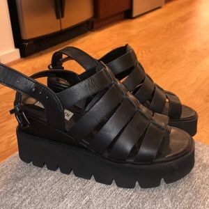 Black Steve Madden Platform Sandals